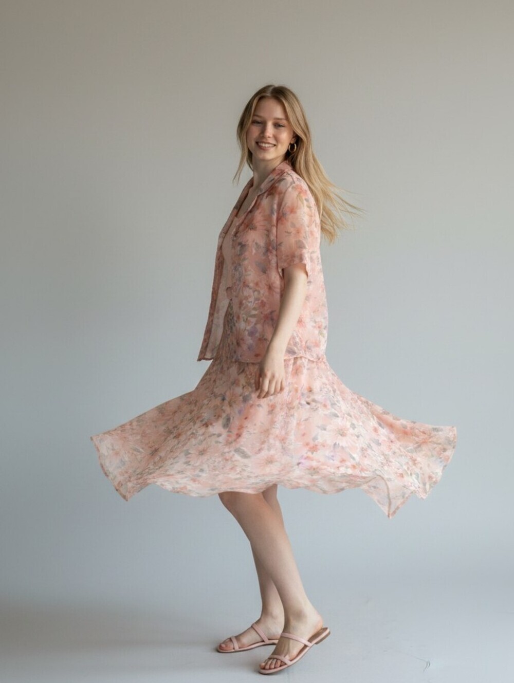 Alfred Dunner Icy Pink And Lilac Floral Skirt Suit Set